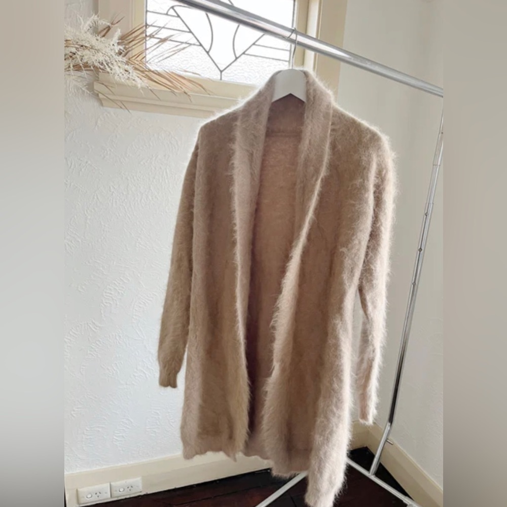 Hello Parry Fluffy Cardigan - Tan